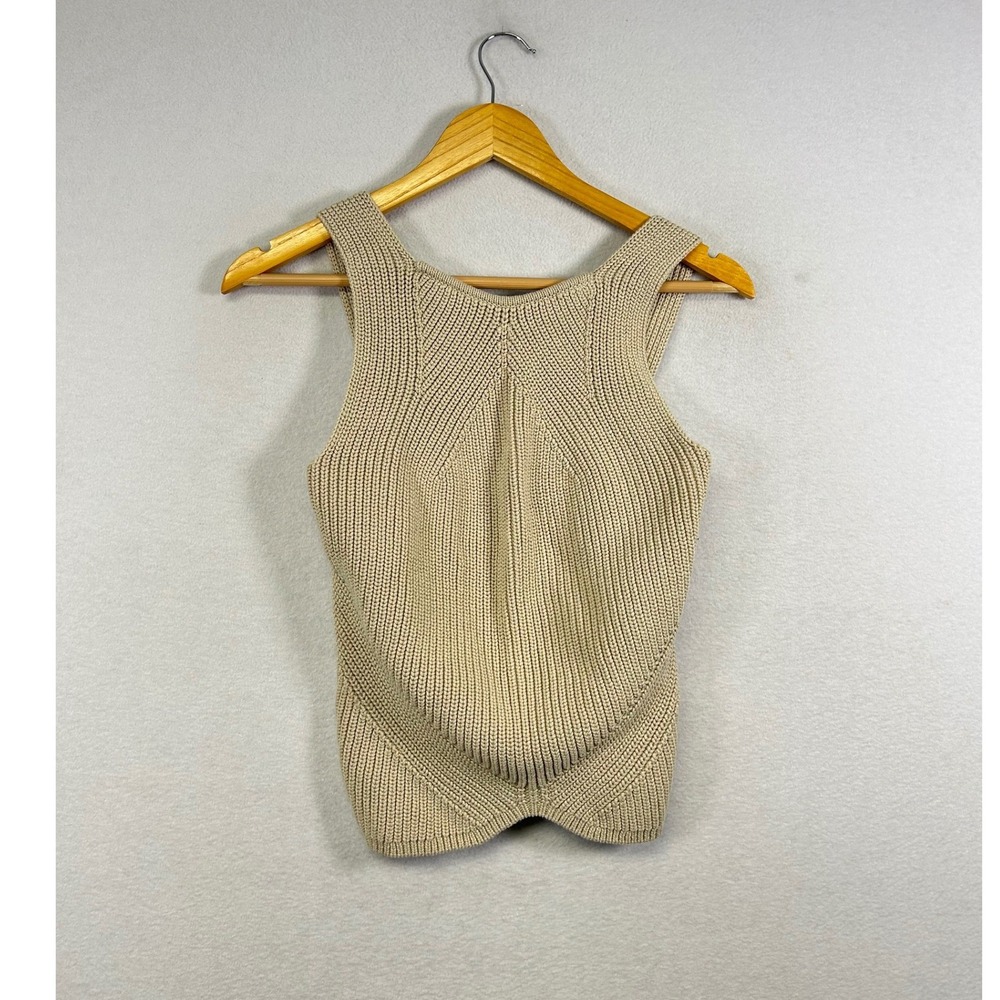 Minimalist Express Ribbed Knit Tank Top Womens Small Beige Concious‎ Edit